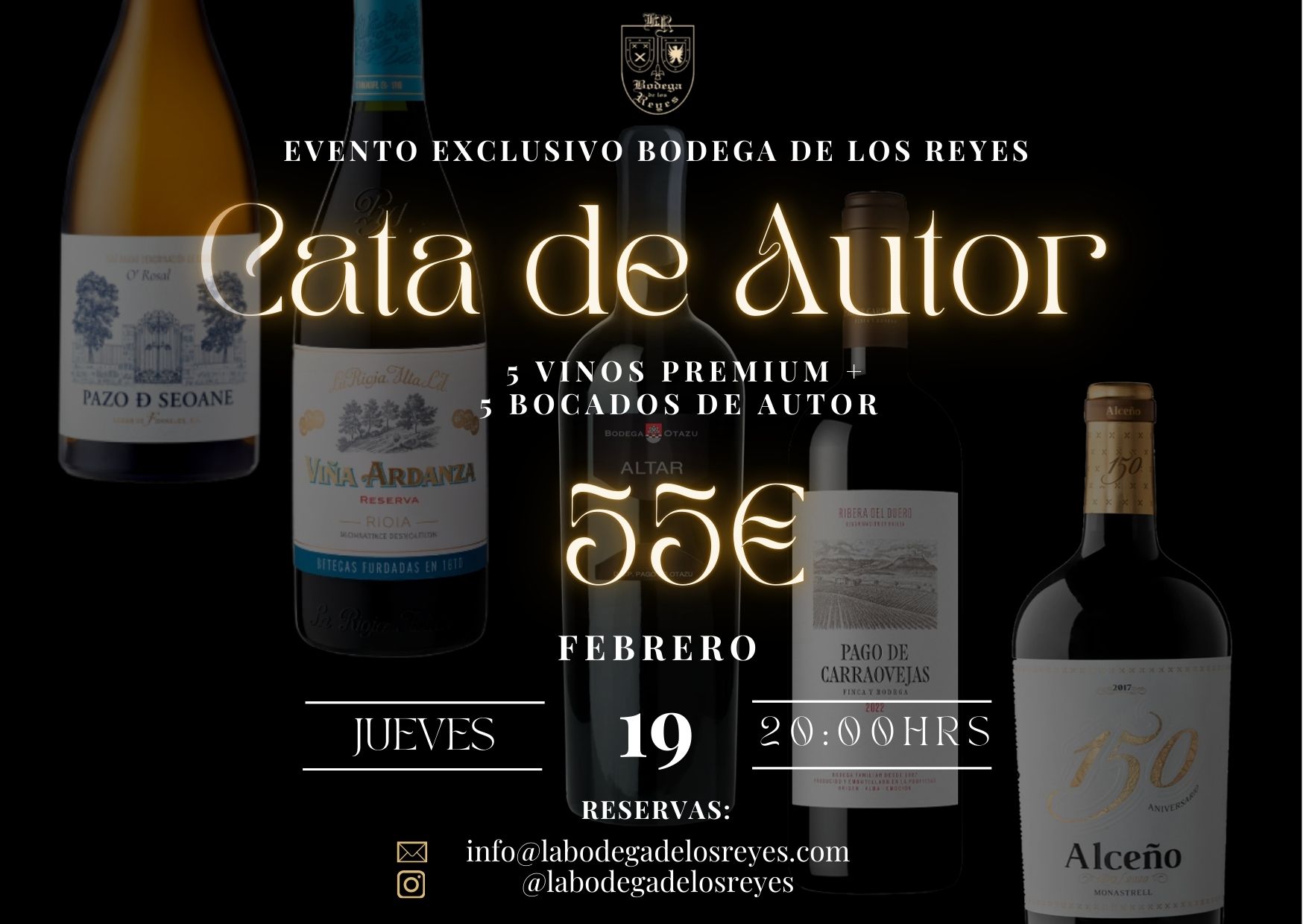 Evento Exclusivo : Cata de Autor 19 de Febrero .- 20 hrs.