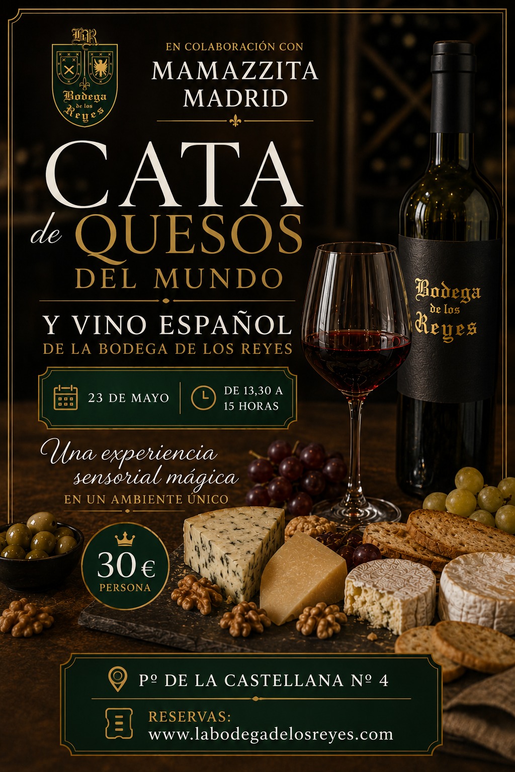 Cata de Quesos del Mundo y Vino español x Mamazzita Madrid by La Bodega de los Reyes